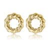 Women's Exaggerated Twisted Twist Circle Personality Gold-plated Hollow Stud Earrings