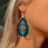 Vintage Western Water Drop Leopard Earrings