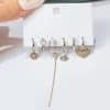 Women's Fashion Versatile Love Fringe Earrings Set