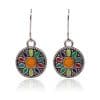 Alloy drop oil inlaid rice bead earrings