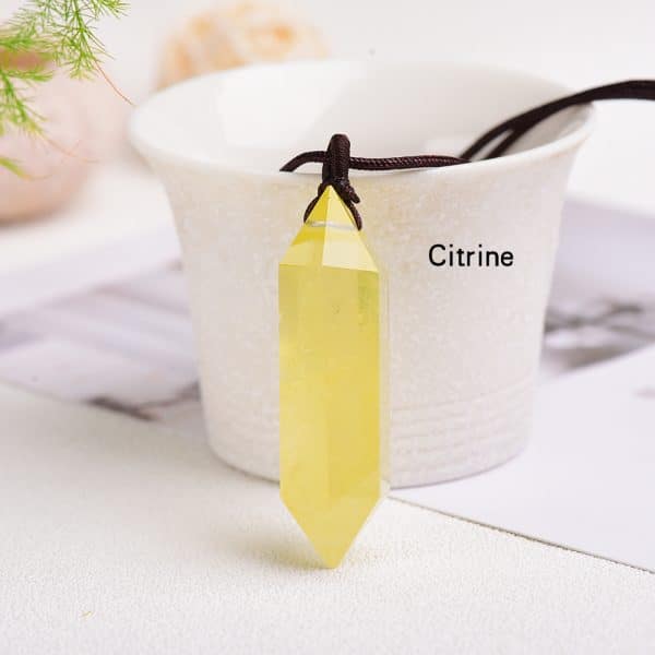 Natural Crystal Rough Hexagonal Prism Energy Stone Jewelry