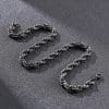 Black Dot Pattern Men's Necklace Stainless Steel Retro Men Bracelet