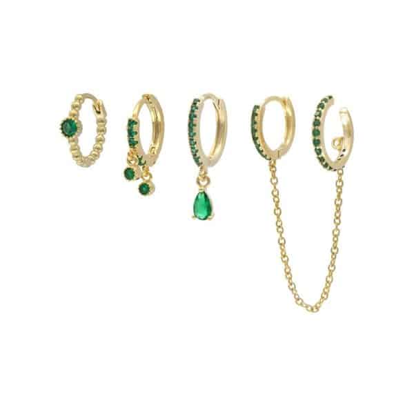 Women's Fashion Stacked Chain Tassel Earring Set