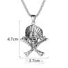 Skull Polished Pendant Necklace Vintage