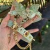 French Sweet Green Butterfly Necklace For Women
