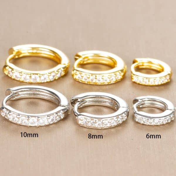 Zircon Circle Earrings Female Niche Exquisite 3-piece Set