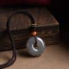Hetian Jade Smoke Mauve Jade Safety Buckle Pendant For Men And Women
