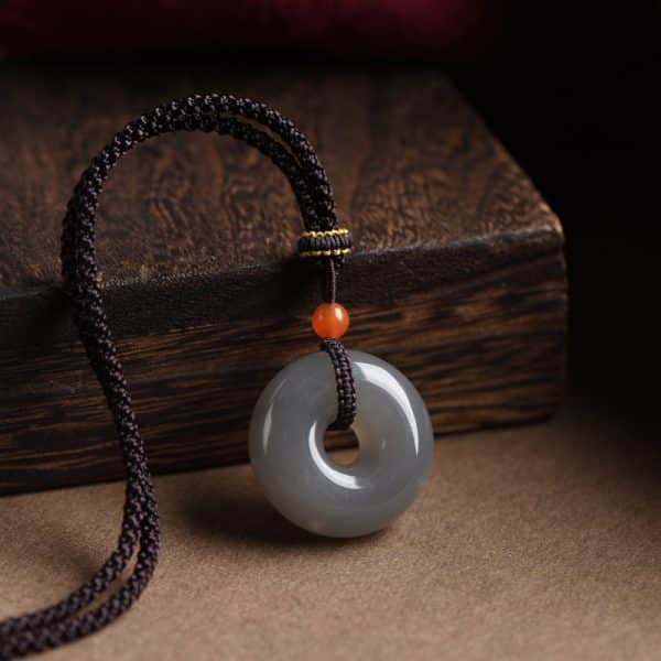 Hetian Jade Smoke Mauve Jade Safety Buckle Pendant For Men And Women