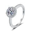 925 Silver Edge Micro-inlaid Ring Moissanite Ring