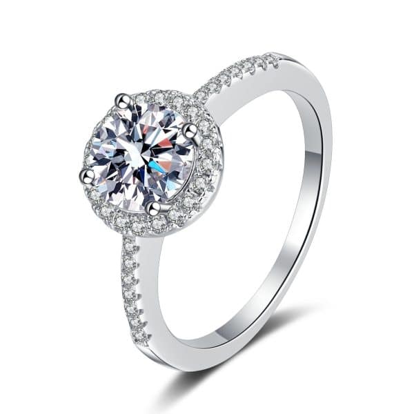 925 Silver Edge Micro-inlaid Ring Moissanite Ring