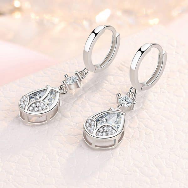 Women's Korean Style Water Drop Earrings Temperament Flowers