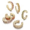 5Pair Fashion Round Twist Copper Small Hoop Earrings Set For