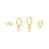 Geometric Horse Eye Flower Zircon Temperament Stacked Ear Accessories Set