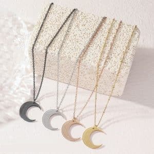 Simple Same Moon Titanium Steel Necklace