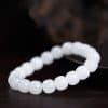 White Jade Barrel Beads Men's And Women's Bracelet