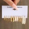 Creative Geometric Earrings Vintage Pearl Set