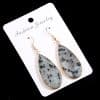 Natural Stone Semi-precious Stone Flat Drop-shaped Semi-precious Stone Eardrops 22x45mm