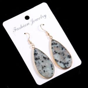 Natural Stone Semi-precious Stone Flat Drop-shaped Semi-precious Stone Eardrops 22x45mm