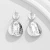 Drop-shaped Micro-inlaid Turquoise Pleated Ear Studs