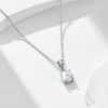 925 Sterling Silver Four-claw Round Zircon High-grade Light Luxury