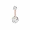 5-piece Set Of Stainless Steel Zircon Diamond-studded Belly Button Ring