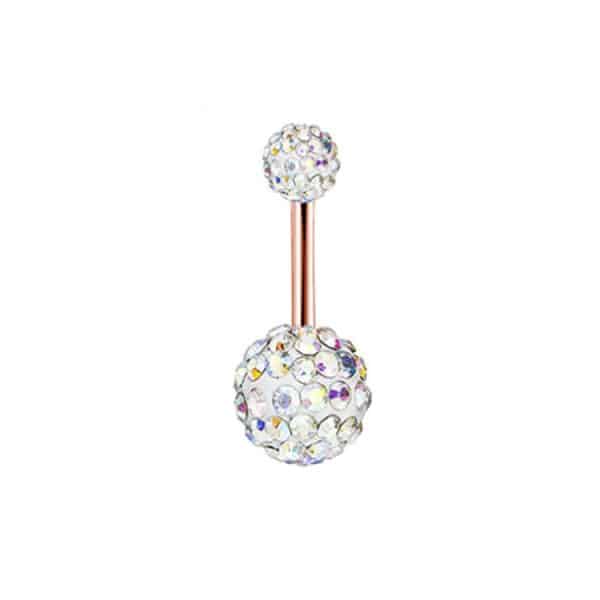 5-piece Set Of Stainless Steel Zircon Diamond-studded Belly Button Ring