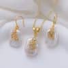 Copper Plated Real Gold Design Versatile Baroque Shaped Pearl Earrings