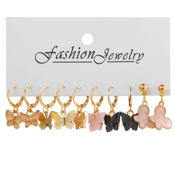Creative Vintage Pearl Hoop Earrings Set