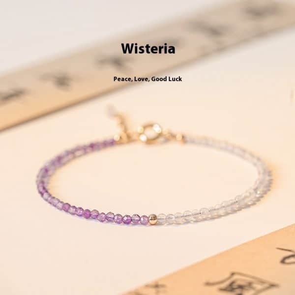 2mm Women's Purple Rattan Beautiful Purple Crystal Bracelet