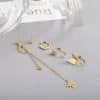 Butterfly Star Moon Rhinestone Earring Set 5 Piece Set
