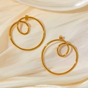Streamlined Earrings Stainless Steel Geometric Circle Curve Earrings
