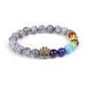 Bronze Love Heart Shaped Dog Claw Bracelet Volcanic Stone Colorful Jewelry