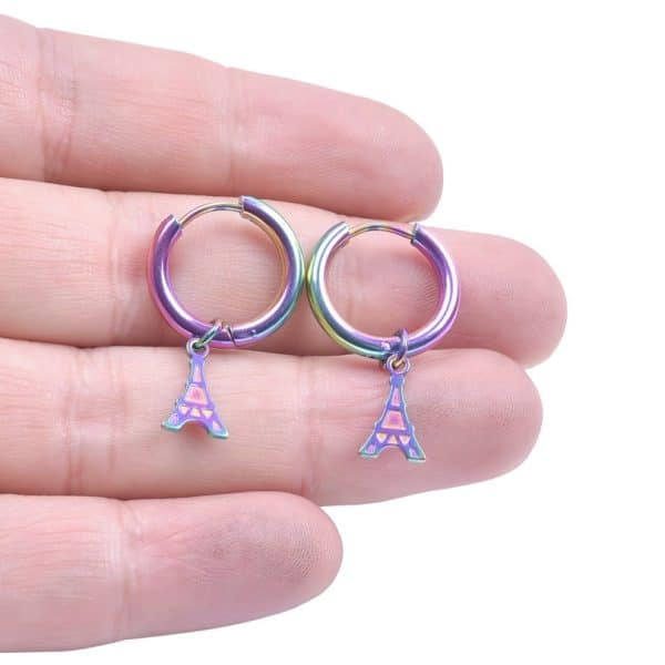 Colorful Steel Titanium Tassel Drop Earrings