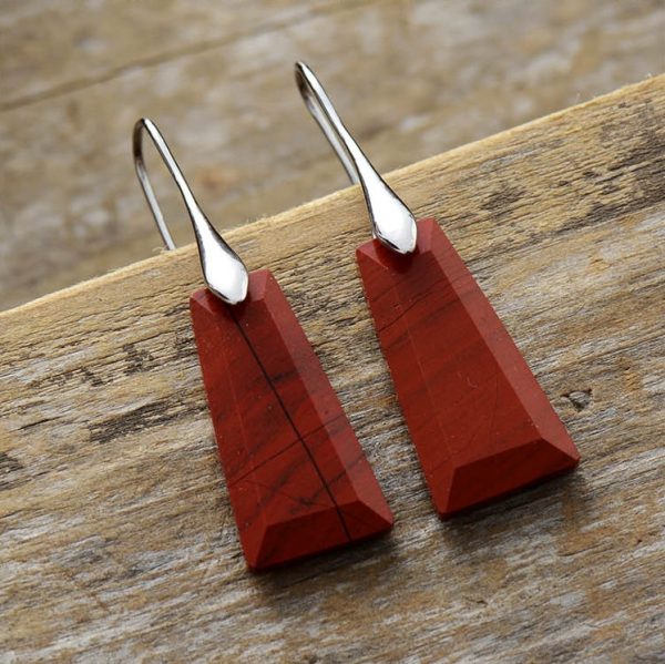 Women's Natural Stone Pendant Earrings