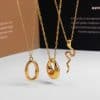 Popular Geometric Irregular Glossy Ring Snake Pendant Clavicle Chain