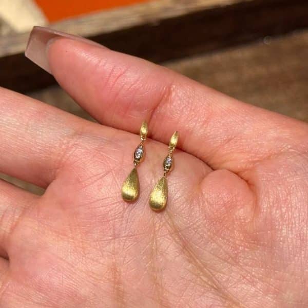 Brushed Water Drop Ear Studs Women