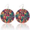 Bohemian Set Fashion Color Printing Earrings Exaggerated European And American Trend Simple Style Earrings