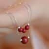 Cinnabar S925 Sterling Silver Necklace Female Niche