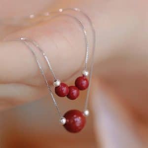 Cinnabar S925 Sterling Silver Necklace Female Niche