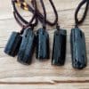 Natural Crystal Black Tourmaline Rough Stone Pendant