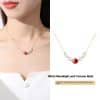 Women's Sterling Silver Cinnabar Red Bean Necklace