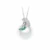 Women High Grade White Ginkgo Necklace