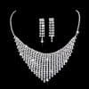 Brilliant Full Diamond Zircon Water Drop Necklace Eardrop Jewelry Set