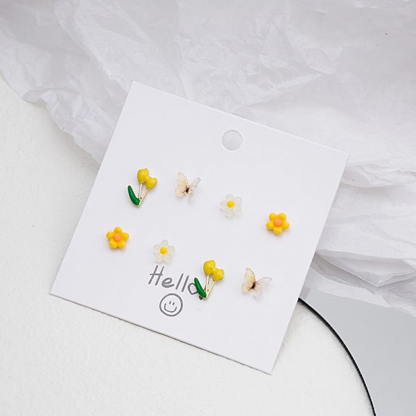 Silver Needle Color Tulip Butterfly Set
