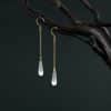 925 Sterling Silver Opal Drop Earrings