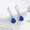 Zircon Water Drop Earrings Women's Simple Royal Blue
