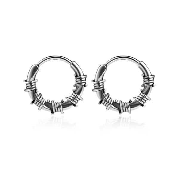 Street Hip Hop Style Vintage Rattan Circle Stainless Steel Earrings