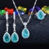 Drop Ring  Pendant Necklace Ear Stud