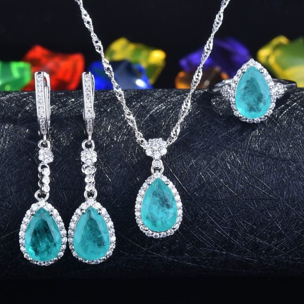Drop Ring  Pendant Necklace Ear Stud