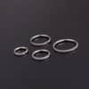 Pure Stainless Steel Split Ring Round Set Zircon Earrings